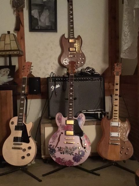 Guitar build in the workshop